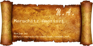 Merschitz Ametiszt névjegykártya